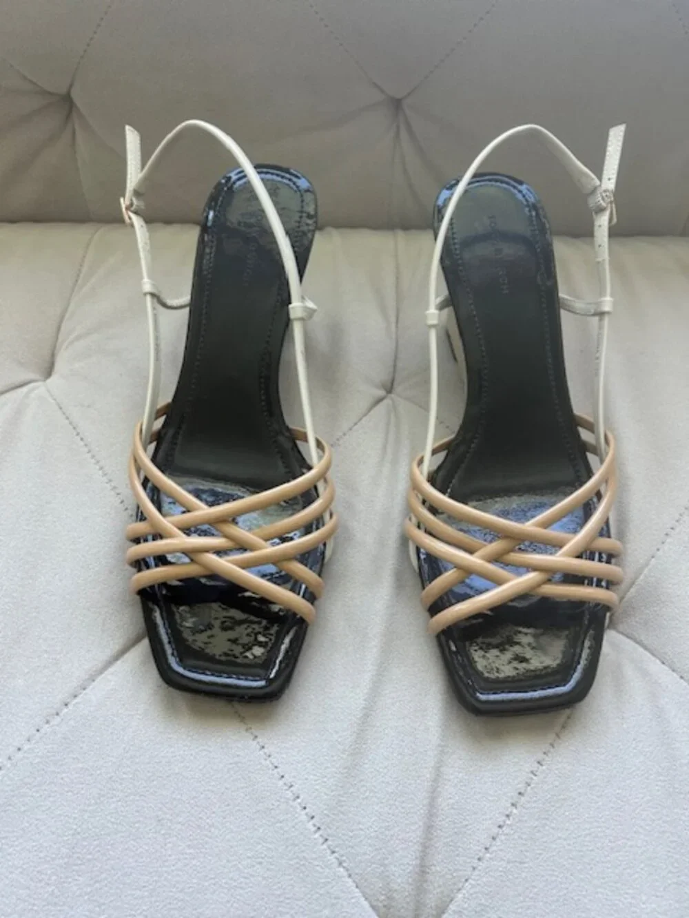 Tory Burch Multi-Strap Wedge Sandals Buckle Women's Cantucci Size US8.5M EU39